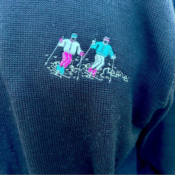 Steffner Vintage Ski Sweater | Black Turtleneck Ski Sweater | Size Large - Picture 5 of 5